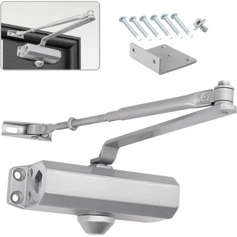 Automatic hydraulic door closer – Adjustable stop device – Load capacity 20-40 kg – For wooden and metal doors – Adjustable closing speed (1/5)