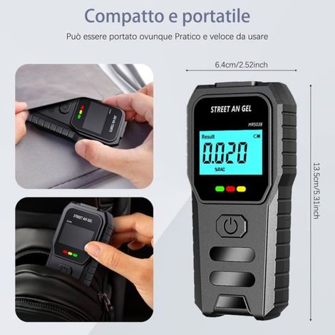 Ethylotest Electronique, Homologué NF Ethylometre, Alcootest, Contient 10 buses, Affichage LCD, Détection Rapide, Professionnel
