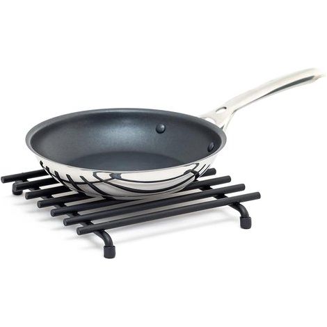 Posavasos resistente al calor - Protector de encimera de cocina - 1 pieza - Negro - Cuadrado (1/5)