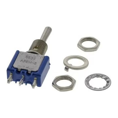 Apem 5639A Interruptor de palanca unipolar 4A 30VDC - ON-OFF-ON - SPDT