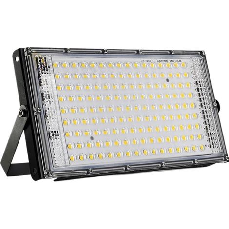 Projecteurs LED d'extérieur, 100W 50W Projecteur LED Éclairage Extérieur Étanche IP65 Projecteur LED Projecteur Grande Puissance Luminaire Réflecteur pour cour, parking, patio, aire de jeux(Warm White (1/5)
