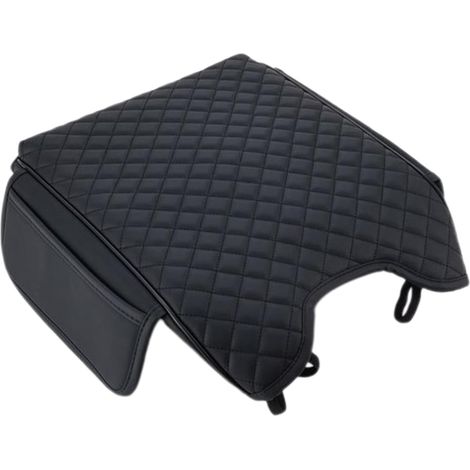 Housse d'accoudoir de voiture en cuir PU - Housse d'accoudoir noire avec sac de rangement pour les trajets en voyage (1/5)