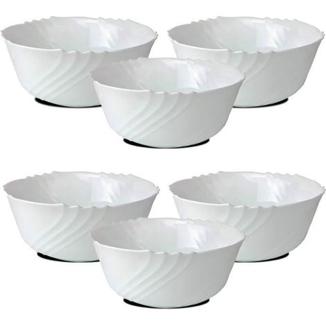 Bol de service - JUANIO - JUANIO - Lot de 6 - Verre opale - Diam. 23 cm - Micro-ondes