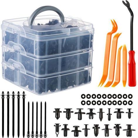 Clips De Fixation Automobile - 665 Pièces Universels Pour Panneaux Intérieurs Portes Pare-Chocs - Diamètre Trou 6 À 10 Mm - Kit Complet (1/5)