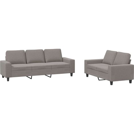 Maison Exclusive - Set di Divani 2 pz Tortora in Tessuto