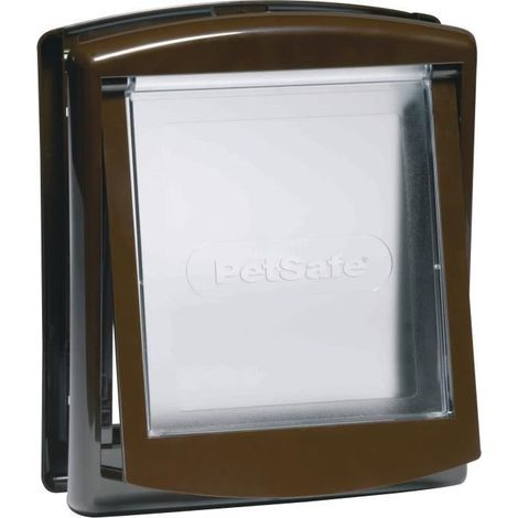 (brun-Marron)PetSafe Porte à 2 voies pour chiens chats 730 Petit 17,8 x 15,2 cm Marron 411396
