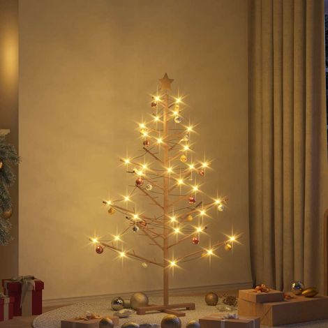 Holz Weihnachtsbaum Braun 150 cm Massives Kiefernholz