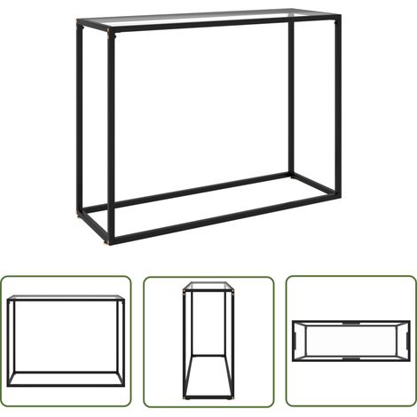 The Living Store Table console Transparent 100x35x75 cm Verre trempé - Table Basse Transparente - Table D'appoint Design - Meuble Salle À Manger - Table En Verre Trempé - Table Console Moderne (1/5)