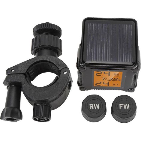 Sistema de monitoreo de presión de neumáticos (TPMS) para motocicletas con 2 sensores externos y pantalla LCD para vehículos de 2 ruedas. (1/5)