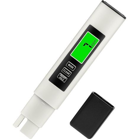 Testeur d'eau numérique 3 en 1, mesure TDS, EC et température 0-9999 ppm, testeur de haute précision pour l'eau potable, les aquariums, les piscines et la culture hydroponique, blanc (1/5)