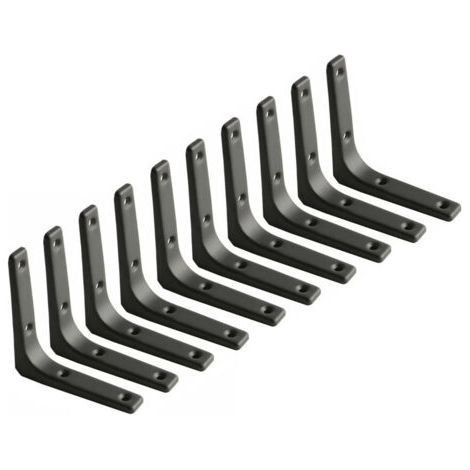 Wall Shelf Bracket, Matte Black Metal Bracket, Metal Shelf Bracket for Kitchen Decor, Heavy Duty Bracket, 100100mm, 10pcs (1/5)