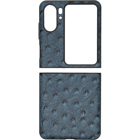 Handyhülle mit Straußenmuster, kratz- und staubfest, schützende, faltbare Hülle für Oppo Find N2 Flip, blau (1/5)