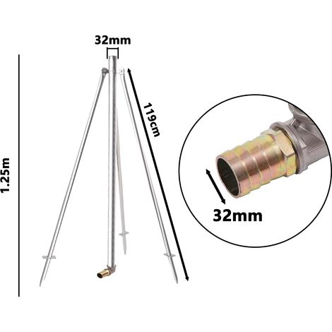 Support de trépied à bascule pour arroseur (joint de 32 mm) avec filetage BSP de 1 pouce. Idéal pour l'irrigation de jardins, pelouses et terres agricoles. Compatible avec les tuyaux de 16/29/25/32 mm (1/5)