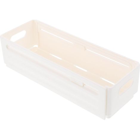 Retractable Makeup and Skincare Organizer Beige Plastic