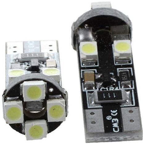 ampoules LED blanches T10 W5W CANBUS sans erreur, 8 SMD, culot à baïonnette, 12 V (1/4)