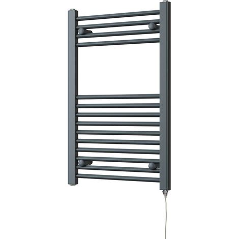 Zennor - Anthracite Electric Towel Rail H800mm x W500mm Straight 300w Standard (1/3)