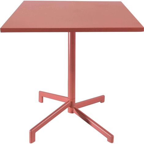 Tavolo quadrato 70x70 cm chiudibile pieghevole da esterno giardino salvaspazio con struttura e piano in acciaio Freddy - Antracite (1/5)