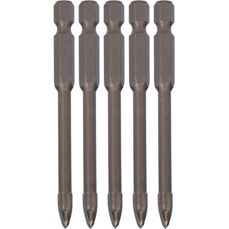 Jeffergarden Lot de 5 forets cruciformes à queue hexagonale de 6 mm (1/4 po) pour carrelage, verre, céramique et béton, outil en alliage dur (1/5)