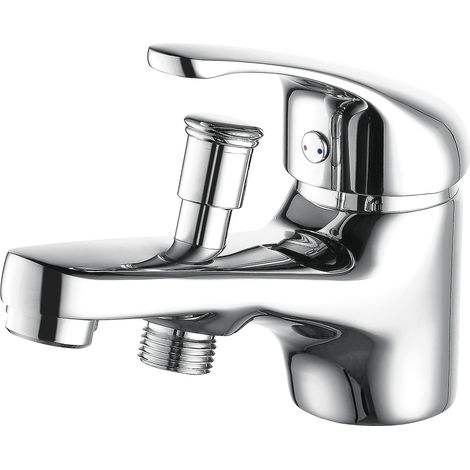 Eurosanit – Mitigeur thermostatique de baignoire – Finition métal chromé/or – Bec bas avec inverseur automatique – Cartouche céramique 40mm
