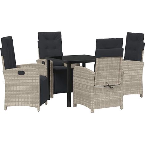 Maison Exclusive - Conjunto de Comedor de Jardín 5 pcs Gris Claro (1/5)