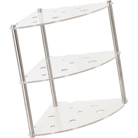 Dreistufiges Tischregal aus Acryl und Metall, minimalistisches Design, transparent (1/5)