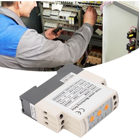 Relais de surveillance de l'alimentation triphasée JVRD-380W avec protection contre l'inversion de phase. (1/5)