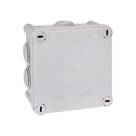 scatola di derivazione quadrata a vite a un quarto di giro stagna - 960°C - IP55 - SUM'OHM 105x105x55 - 7 ingressi (1/2)