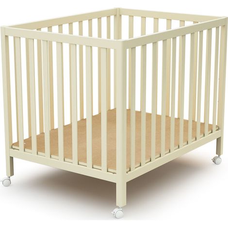 JURABABY - Parc bébé rectangulaire en bois FARA 100 x 701 cm - Blanc Perle (1/4)