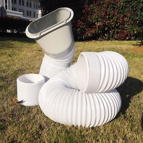 Ortviai Tuyau d'évacuation pour climatiseur portable 1,5 m – Flexible, double paroi en PP renforcé acier, diam. ext. 150 mm