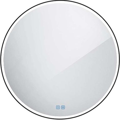 Nimco Specchi - Specchio con illuminazione LED, diametro 80 cm, sensore tattile, nero opaco ZPC 28002RVX-90