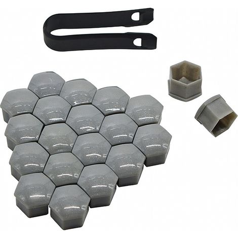 Tapones de tuercas de rueda T39 17 mm gris brillante (1/5)