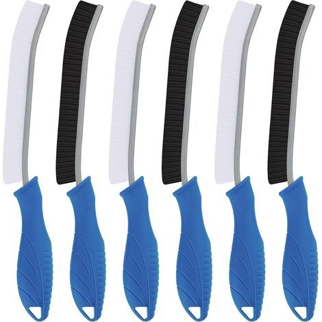 Lot de 2 - Brosse WC - Brosse De Nettoyage - Tête Fine Pour Crevasses - Poignée Ergonomique Avec Trou De Suspension - Salle De Bain Cuisine Douche - Bleu - 6cm (1/5)