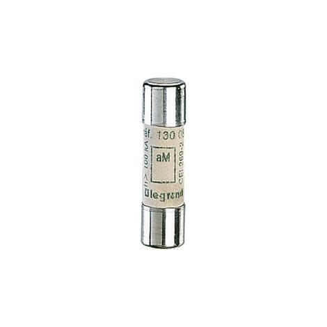 Cartouche industrielle cylindrique type aM 10x38mm sans voyant 0,25A LEGRAND 013092 (1/2)