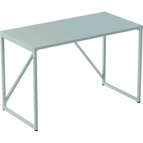 Bureau moderne L120 cm en métal vert sauge (1/5)