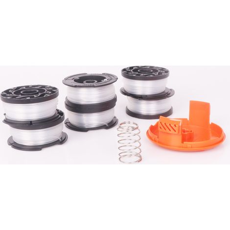 Lot de 6 bobines de ligne avec 1couvercles pour remplacer le Spoo de remplacement des coupe-bordures Black Decker-- (1/5)