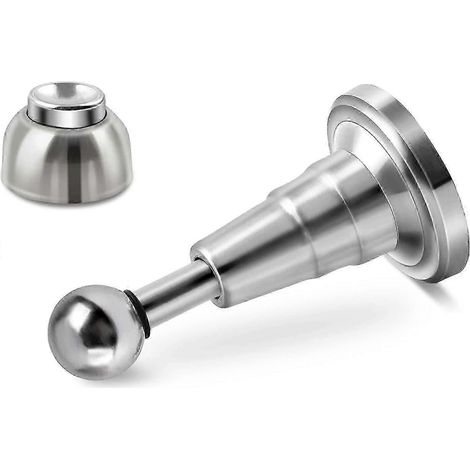 Butée de porte magnétique avec amortisseur hydraulique, robuste, en acier inoxydable, fixation murale. (1/5)