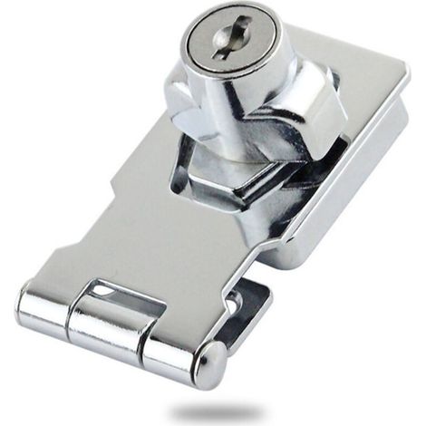 Pestillo de aleación de zinc con candado y llave – Cerradura multifuncional para muebles, ideal para armarios, cajones, buzones y roperos.