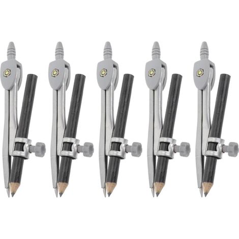 Compas lot de 5 pièces en plastique et métal, boussole portable pour examen et dessin technique, outil pour dessiner des avec réglage rapide, fournitures de bureau pour (1/5)