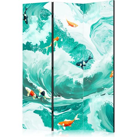 Dekorativer paravent artgeist koi fische türkis 135x172 cm