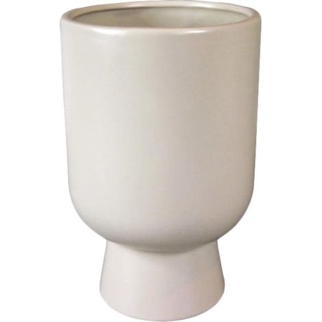Vaso in ceramica beige 14x14x21 cm
