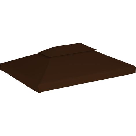 INLIFE Toile supérieure double de belvédère 310 g/m² 4x3 m Marron (1/5)