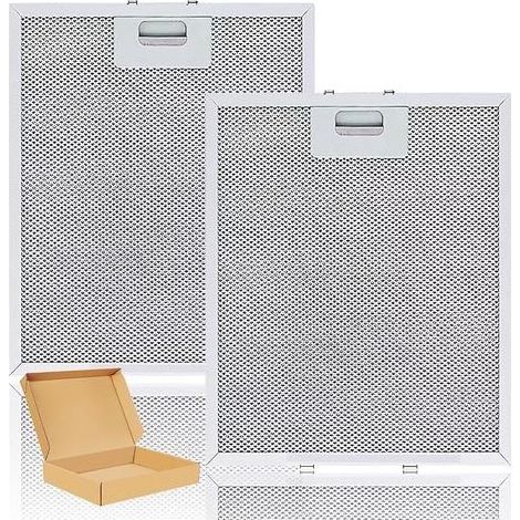 Lot de 2 filtres à graisse en métal pour hotte aspirante - 305 mm x 267 mm - Pour AEG, Electrolux, Elica, Whirlpool, Bauknecht (1/5)