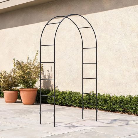 Arche de jardin en métal noir pour plantes grimpantes 140 x 40 x (1/5)