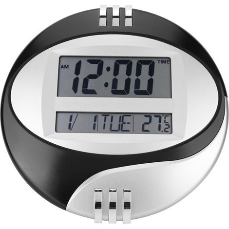 Elektronische Wanduhr, Tischwecker mit Temperaturanzeige, für Wohnzimmer und Schlafzimmer (1/5)