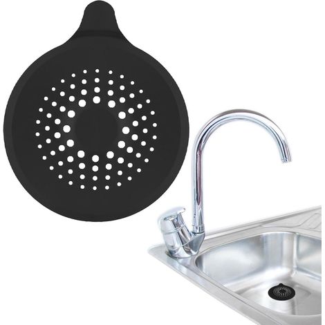 Récupérateur de cheveux - filtre à pour salle bain Bouchon vidange en TPR avec ventouses baignoire , (1/5)