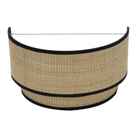 Wandleuchte Roque 1xe27 Natur/schwarz 17x30x15 cm