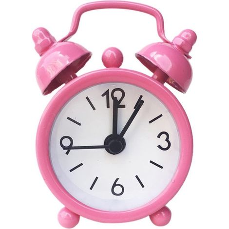 Mini sveglia in metallo per bambini – Design creativo – Per la cameretta dei bambini e l'ufficio – Rosa (1/4)