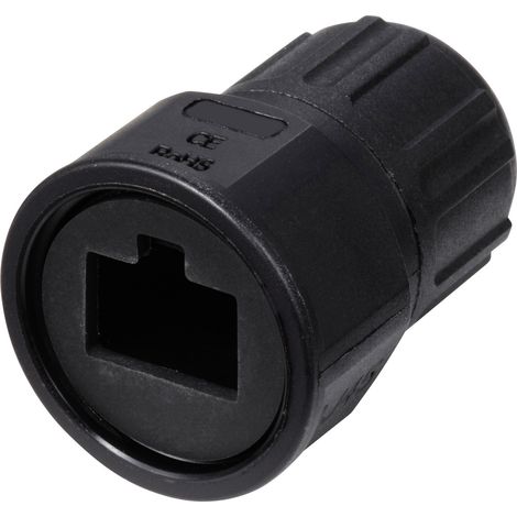 TRU COMPONENTS TC-E13T-MRJ-PRA06 Fiche mâle droite RJ45 en plastique IP67 (avec filetage) TC-1354362