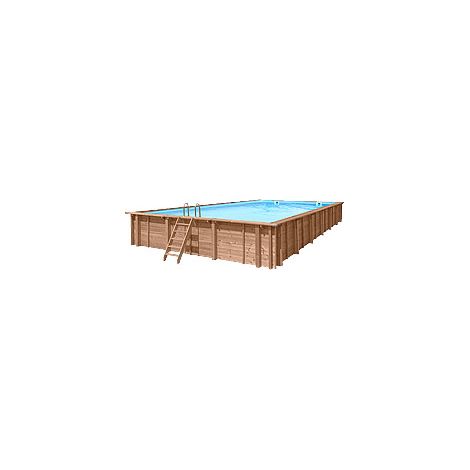 Piscina in legno fuori terra rettangolare JARDIN CARRE 12x6