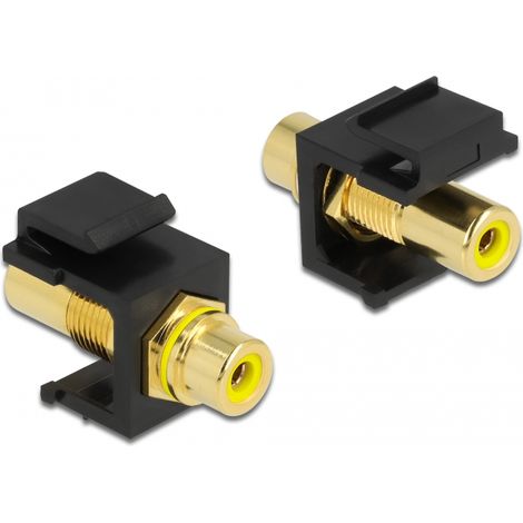 Delock Módulo Keystone RCA hembra RCA hembra chapado en dorado y amarillo / negro